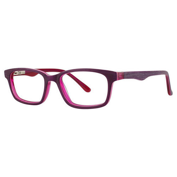 Modz Kids Alphabet Eyeglasses Rectangular Plum Matte Fuchsia Frame, 45-14-125 - Picture 1 of 1